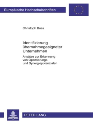 cover image of Identifizierung uebernahmegeeigneter Unternehmen